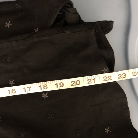 Rails Robyn Embroidered Star Shirt Tie Sleeve Button Down Black S - Picture 11 of 12